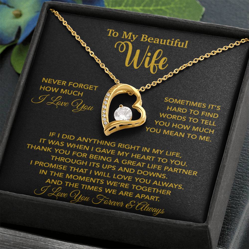 To My Wife Necklace, Christmas Gifts For Wife, Anniversary Cute Gift For Wife_Gold_25_9