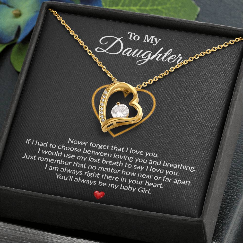 To My Daughter Necklace, Gift for Daughter from Dad, Father Daughter Necklace 11_8_Black