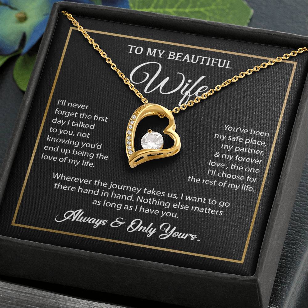 To My Wife Necklace, Gift For Wife, Anniversary Gift For Wife, Necklace For Wife 24_7_Black