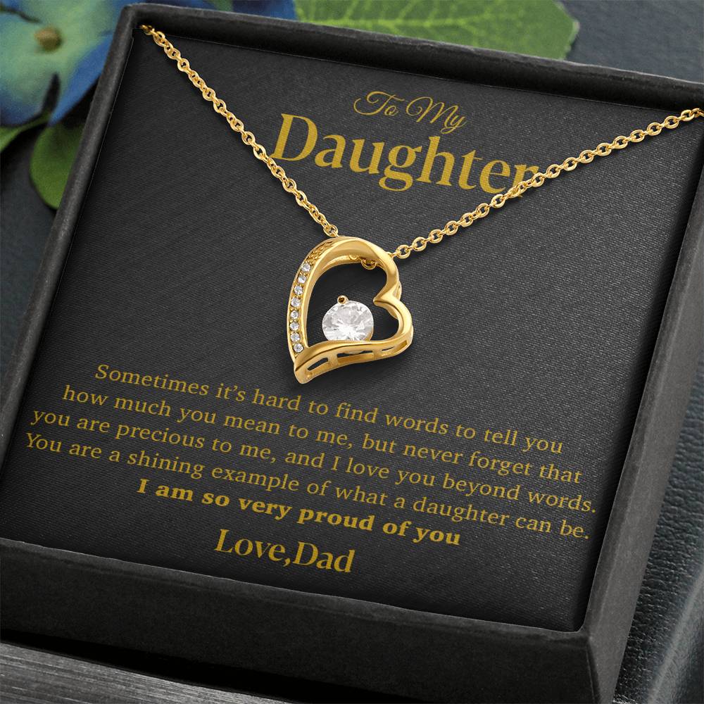 To My Daughter Necklace, Gift for Daughter from Dad, Father Daughter Necklace 12_4_Gold