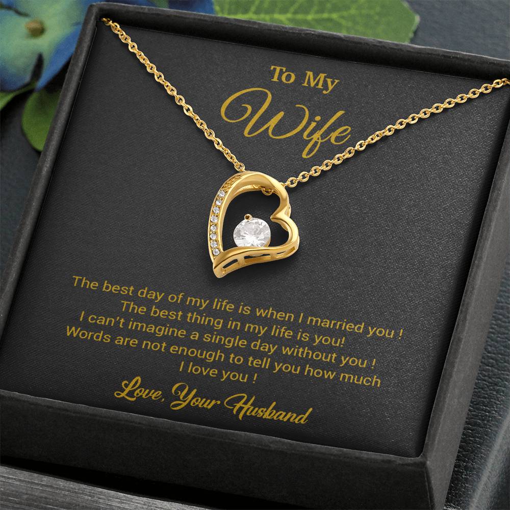 To My Wife Necklace, Gift For Wife, Anniversary Gift For Wife, Necklace For Wife 10_3_Gold