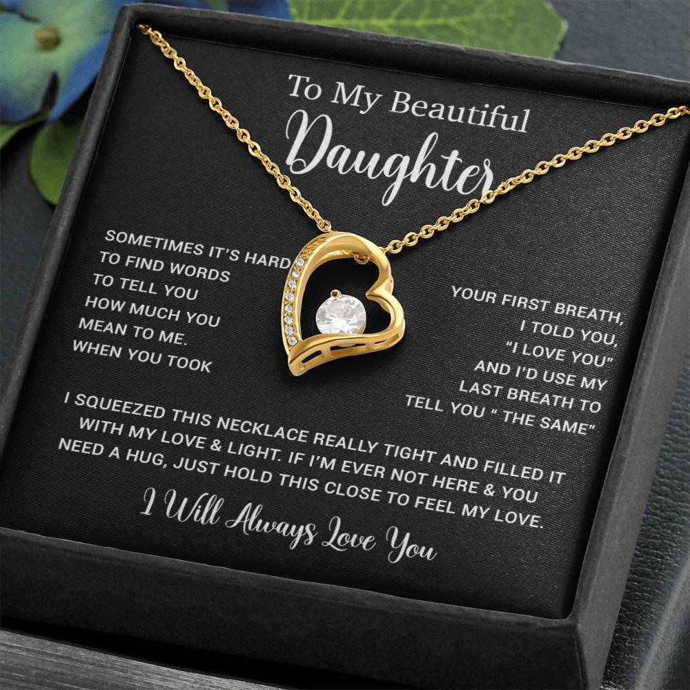To My Daughter Necklace, Gift for Daughter from Dad, Father Daughter Necklace  11_5_Black