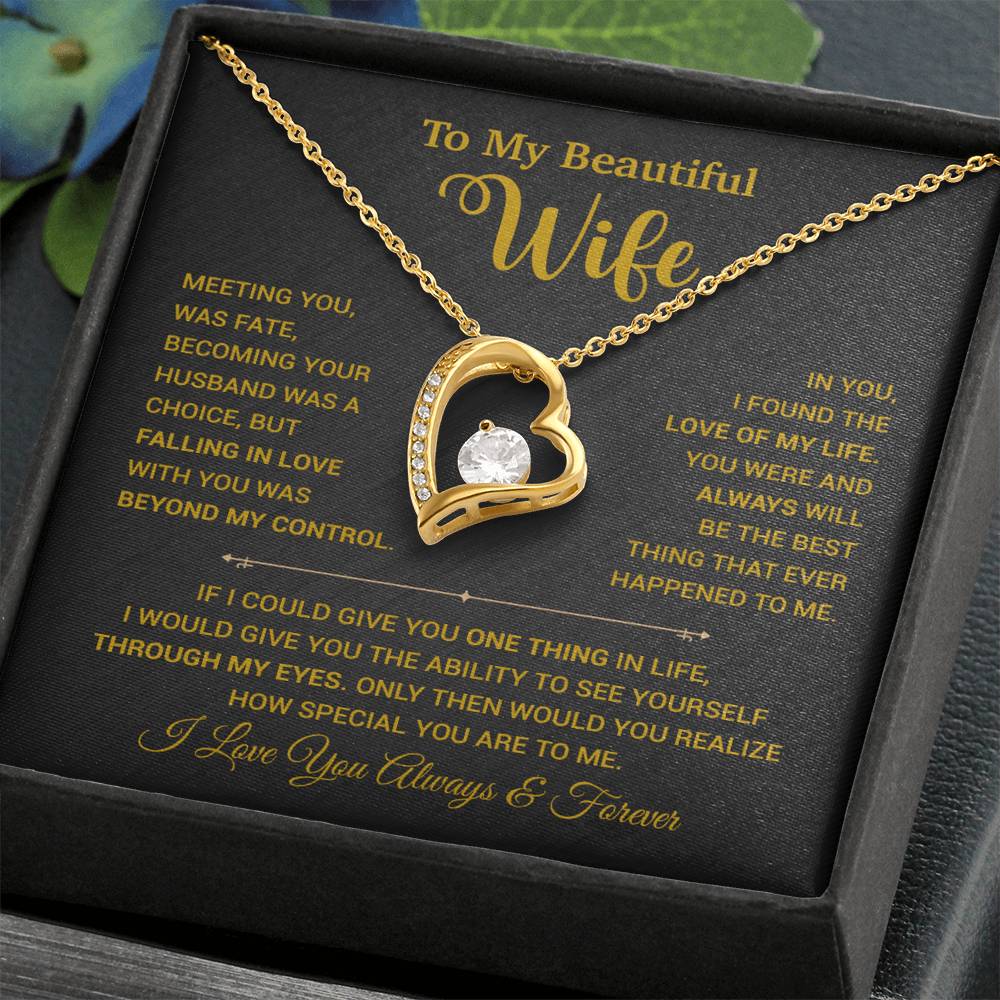 To My Wife Necklace, Wife Gift From Husband, Wife Husband Necklace, Christmas Gift 20_9_Gold