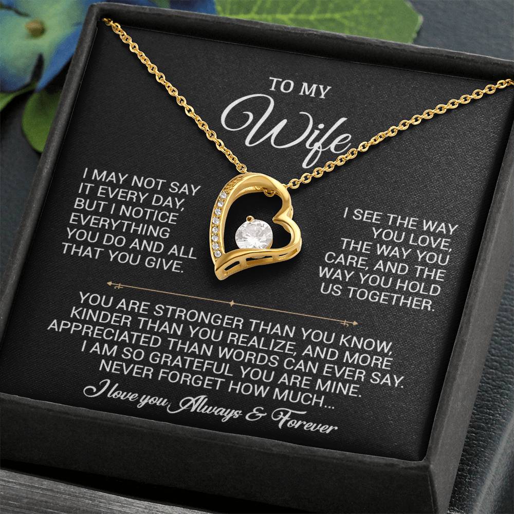 To My Wife Necklace, Gift For Wife, Anniversary Gift For Wife, Christmas Gift 27_9_Black