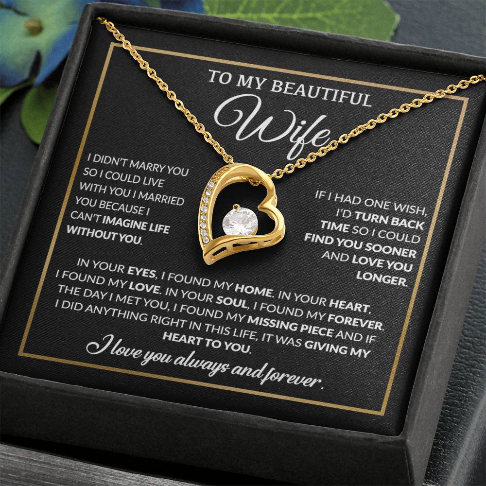 To My Wife Necklace, Christmas Gifts For Women, Anniversary Gift For Wife 15_12_Black
