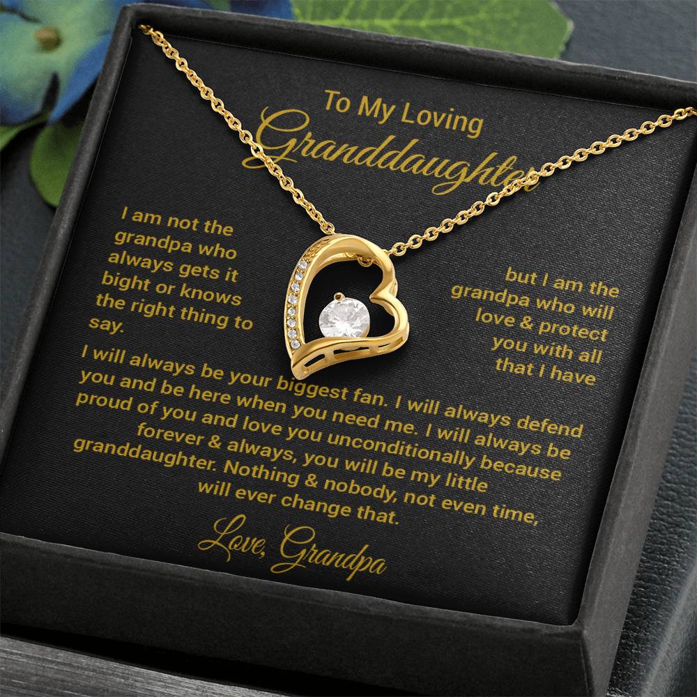 To My Granddaughter Necklace, Xmas Birthday Gift For Granddaughter from Grandpa 1_11_Gold