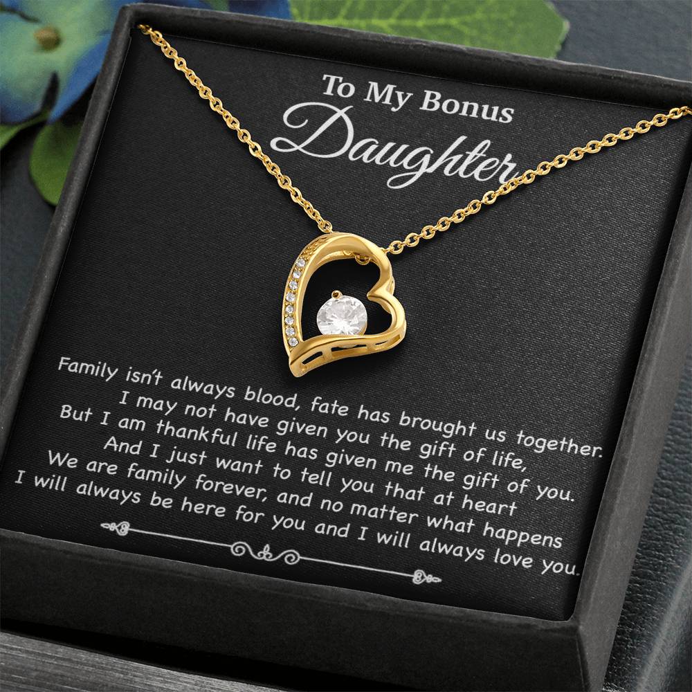 To My Bonus Daughter Necklace, Gift for Bonus Daughter, Step Daughter Birthday 2_11_Black