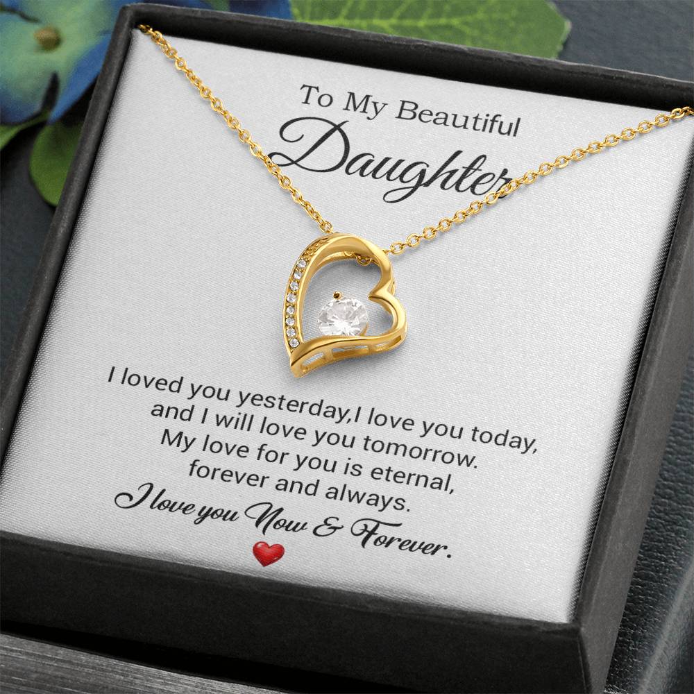 To My Daughter Necklace, Gift For Daughter From Dad, Daughter Father Necklace 30_7_White
