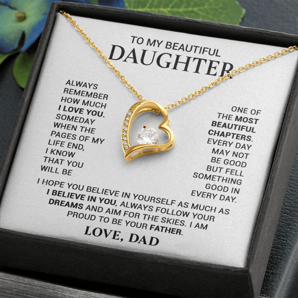 To My Daughter Necklace, Daughter Gift From Dad, Birthday Gift for Daughter22