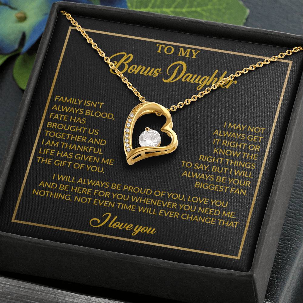 To My Bonus Daughter Necklace, Gift for Bonus Daughter, Step Daughter Birthday 18_4_Gold