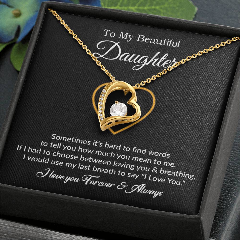 To My Daughter Necklace, Gift For Daughter From Dad, Daughter Father Necklace 22_7_Black