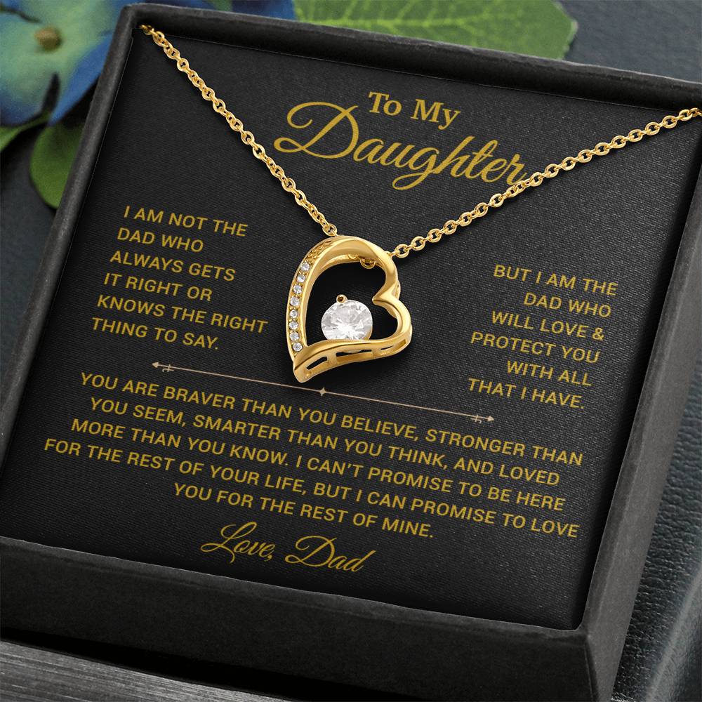 To My Daughter Necklace, Gift for Daughter from Dad, Father Daughter Necklace 3_4_Gold