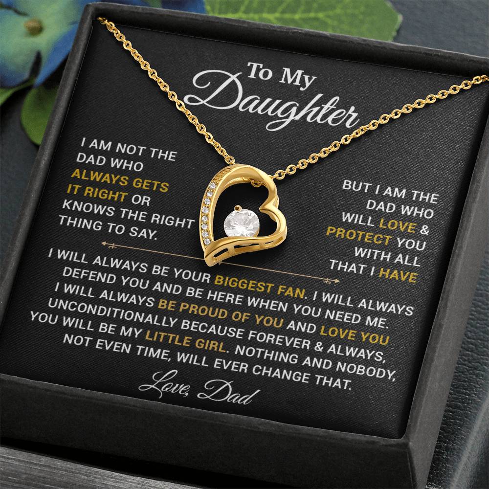 To My Daughter Necklace, Gift for Daughter from Dad, Father Daughter Necklace 4_4_Gold