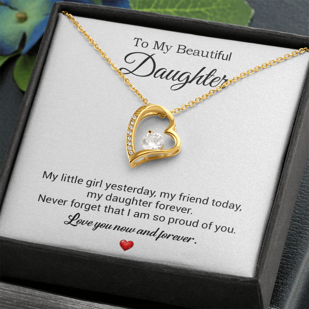To My Daughter Necklace, Gift For Daughter From Dad, Daughter Father Necklace 10_7_White