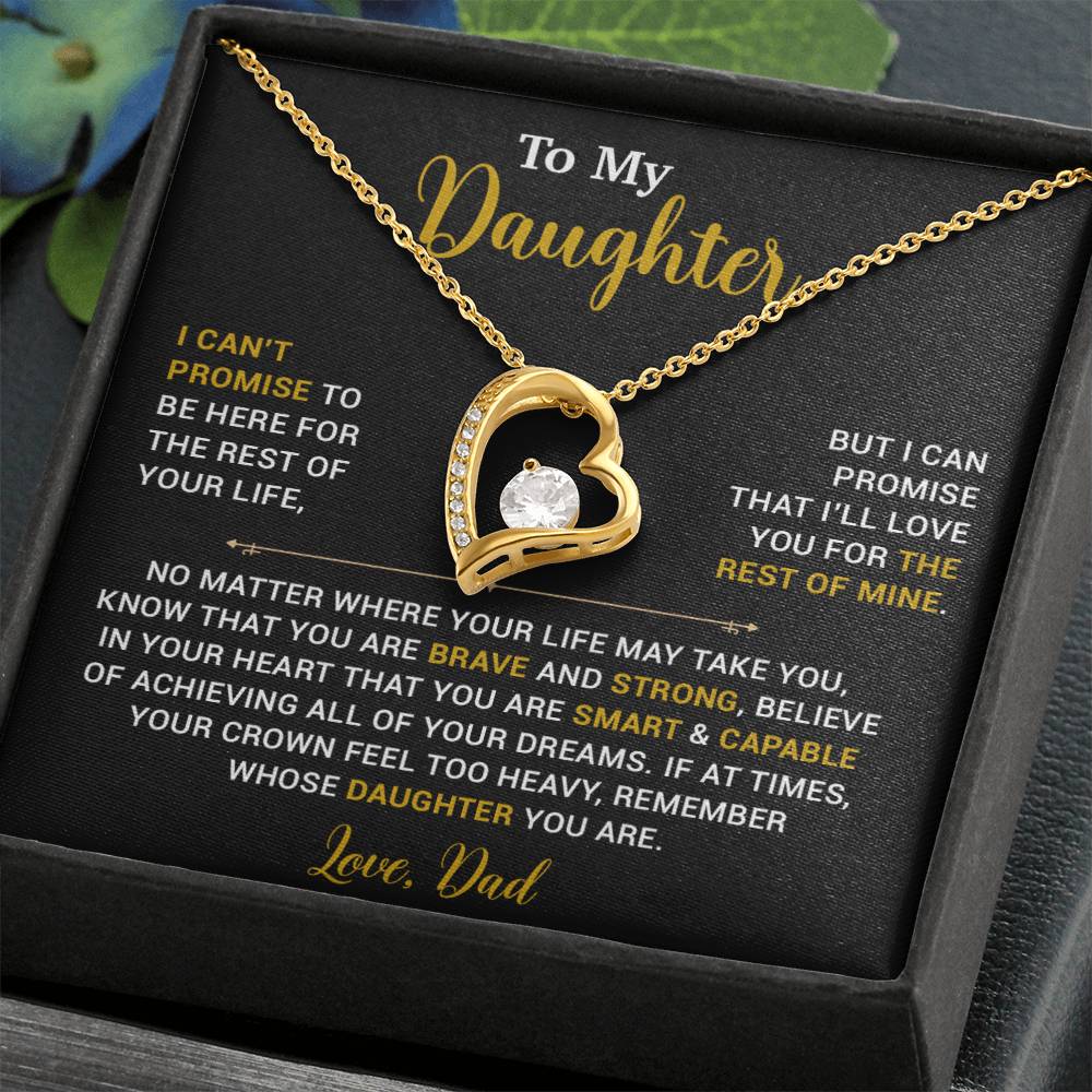 To My Daughter Necklace, Gift for Daughter from Dad, Father Daughter Necklace 17_4_Gold