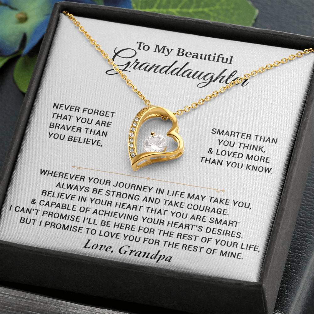 To My Granddaughter Necklace, Birthday Gift For Granddaughter, Birthday Gifts 9_6_White