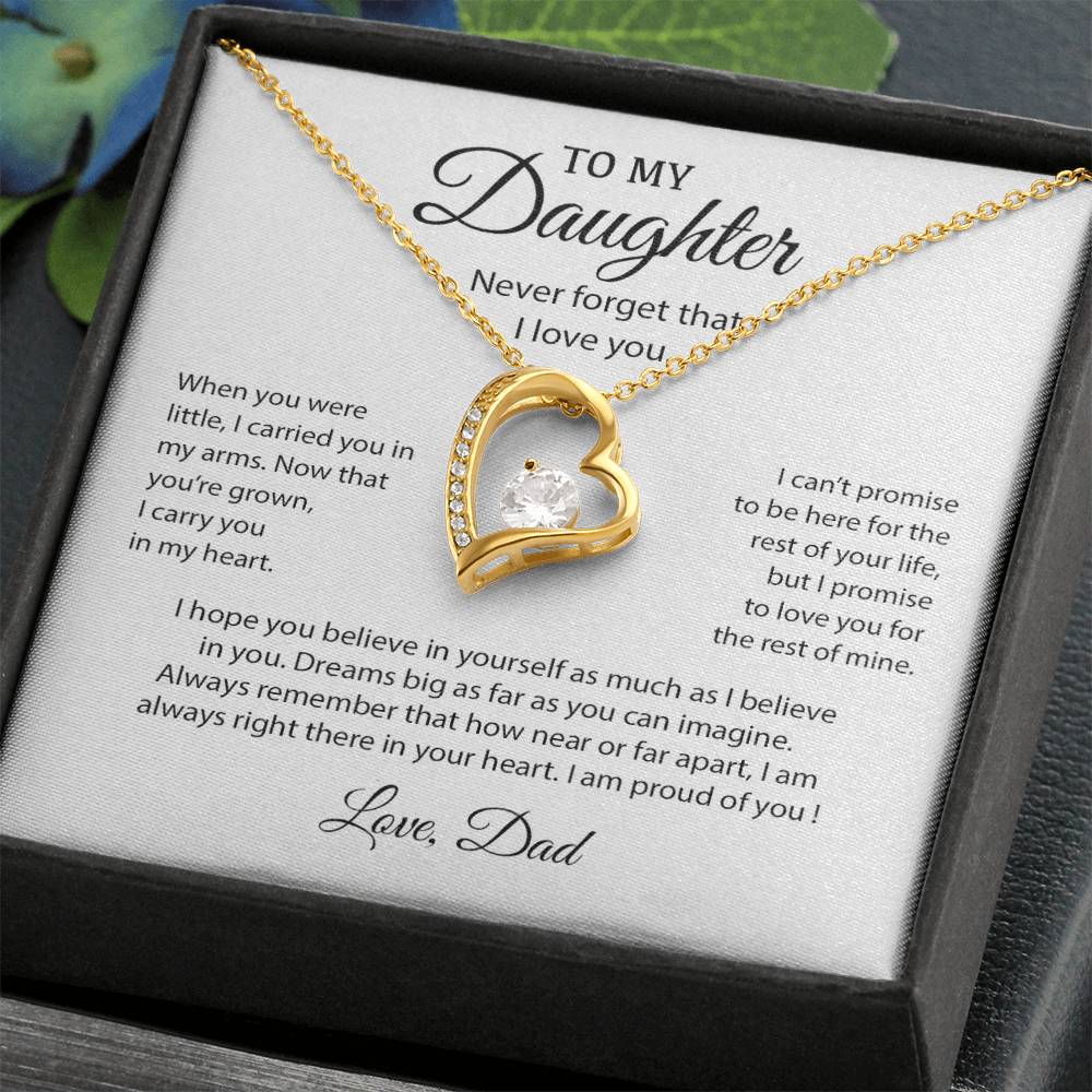 To My Daughter Necklace, Gift for Daughter from Dad, Father Daughter Necklace 10_6_White