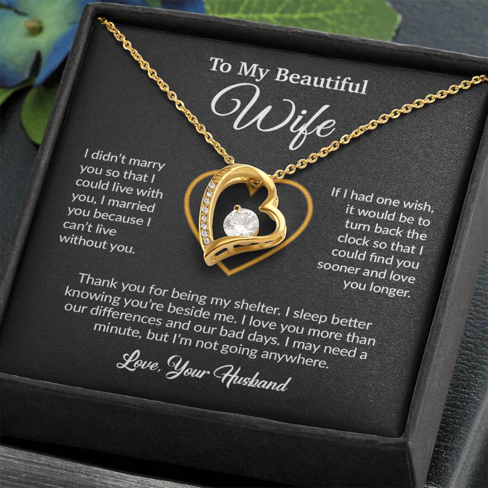 To My Wife Necklace, Gift For Wife, Anniversary Gift For Wife, Necklace For Wife 13_6_Black