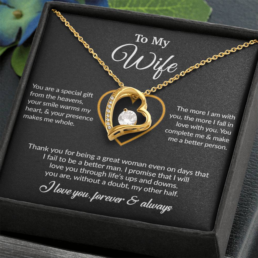 To My Wife Necklace, Gift For Wife, Anniversary Gift For Wife, Necklace For Wife 11_6_Black