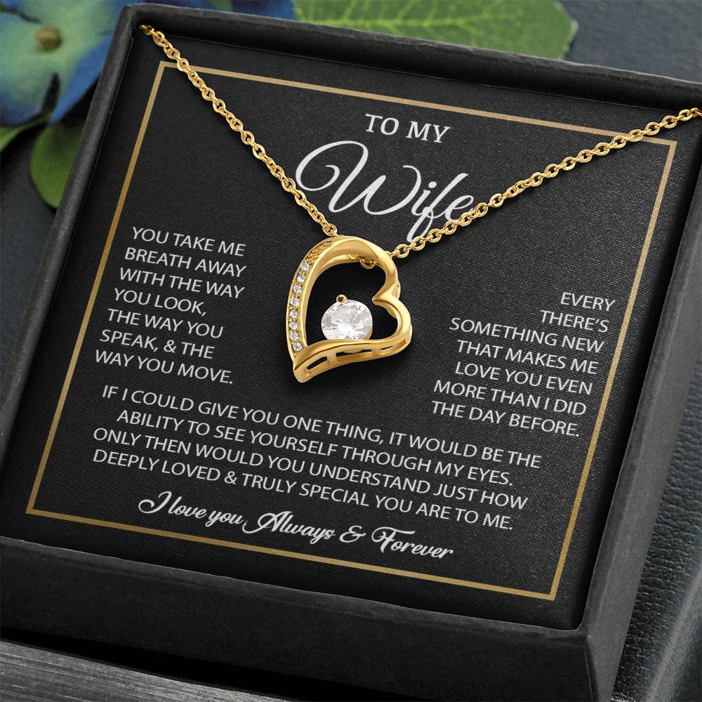 To My Wife Necklace, Gift For Wife, Anniversary Gift For Wife, Necklace For Wife 25_7_Black