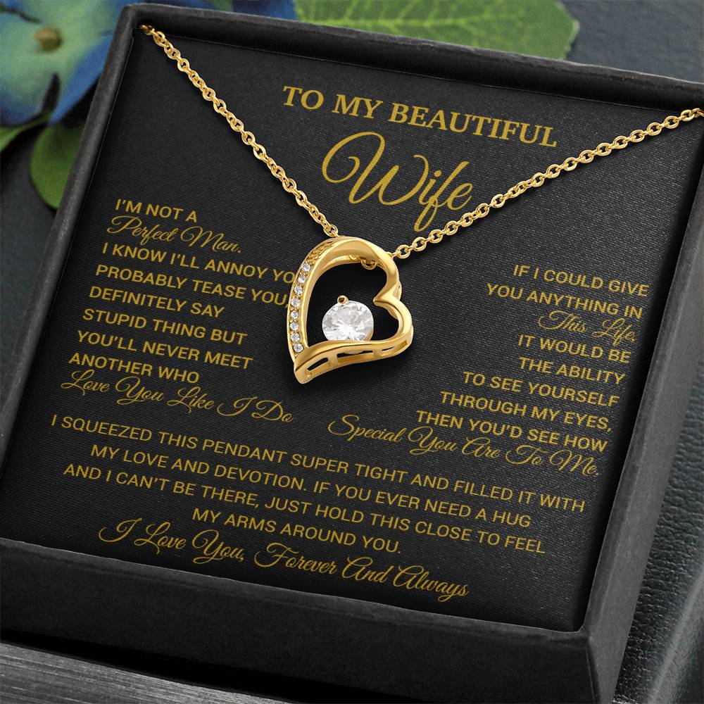 To My Wife Necklace, Christmas Gifts For Wife, Anniversary Cute Gift For Wife_26_8_Gold