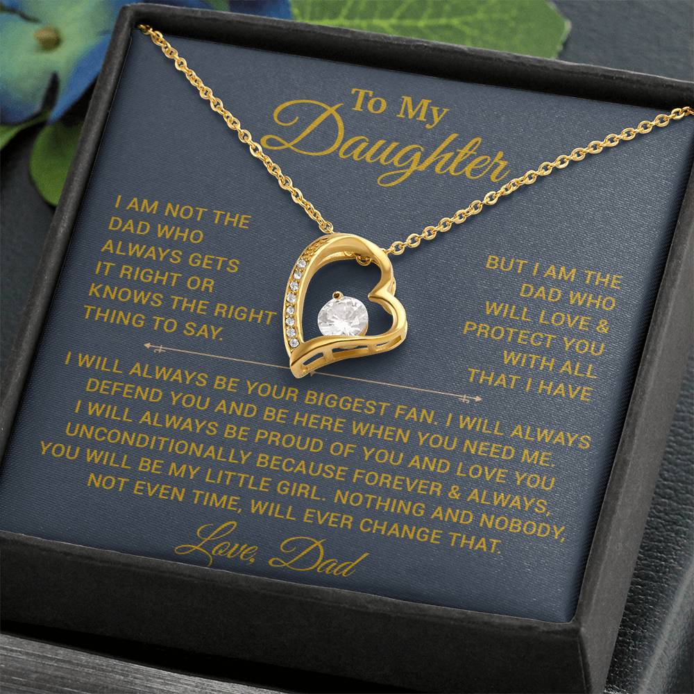 To My Daughter Necklace, Gift for Daughter from Dad, Father Daughter Necklace 6_10_Gold
