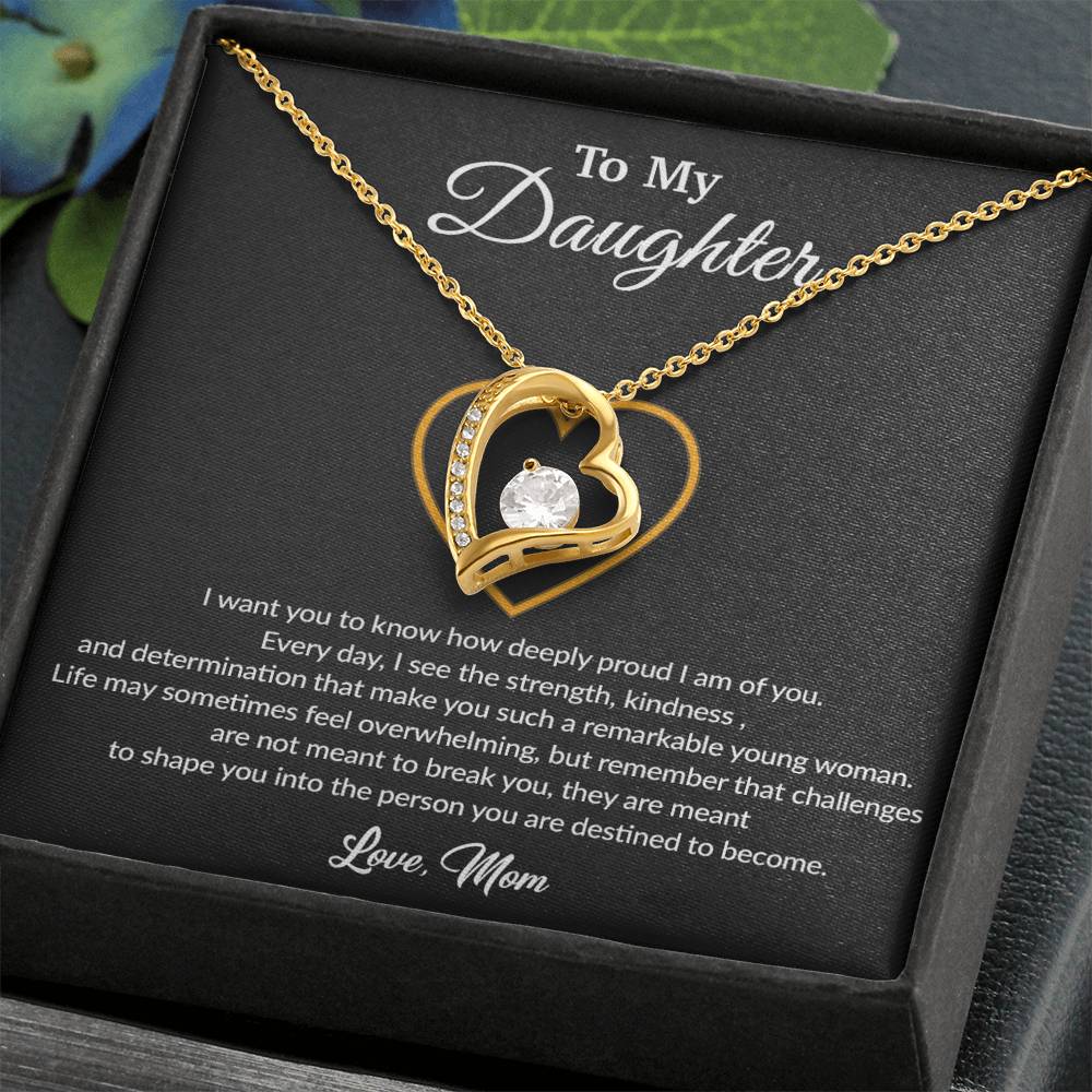 To My Daughter Necklace, Gift for Daughter from Dad, Father Daughter Necklace 10_8_Black