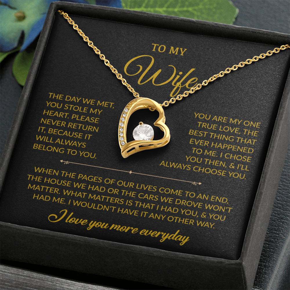 To My Wife Necklace, Gift For Wife, Anniversary Gift For Wife, Necklace For Wife 27_7_Gold