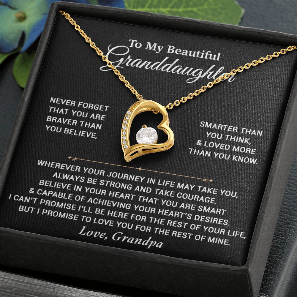 To My Granddaughter Necklace, Birthday Gift For Granddaughter, Birthday Gifts 9_6_Black