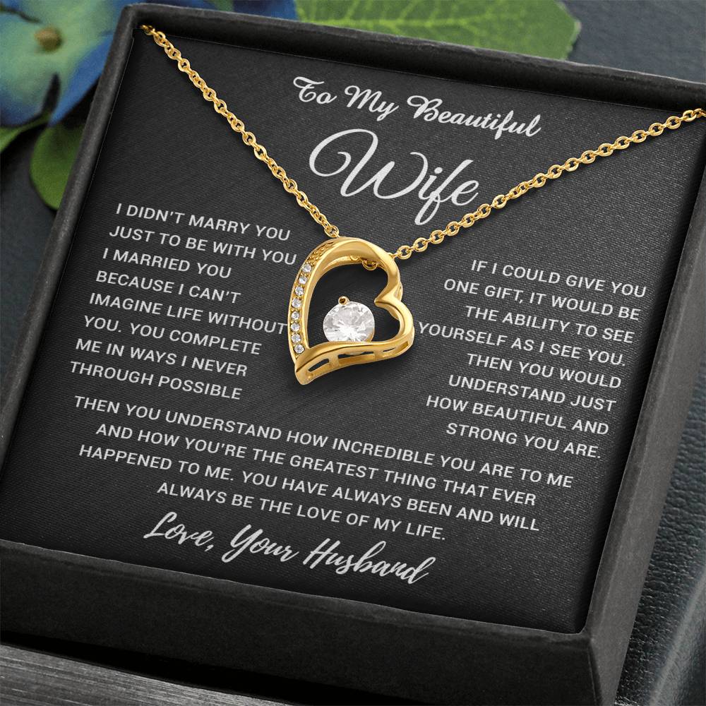 To My Wife Necklace, Gift For Wife, Anniversary Gift For Wife, Necklace For Wife 19_5_Black