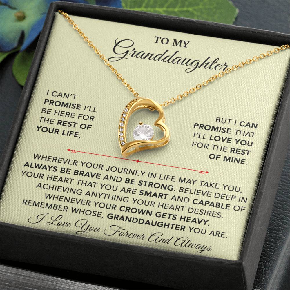 To My Granddaughter Necklace, Granddaughter Gift from Grandpa, Christmas Gift 28_9_Gold