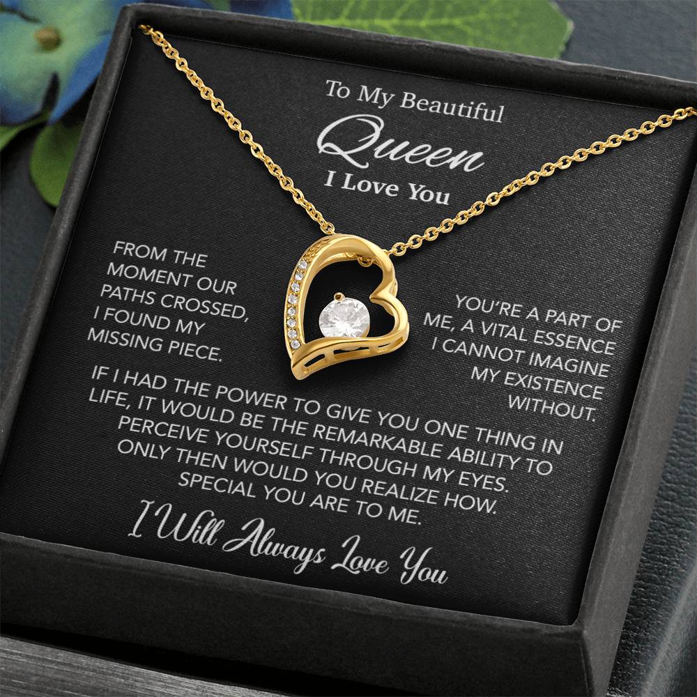 To My Queen Necklace, Anniversary Gift For Wife, Girlfriend Necklace, Birthday Gift For Wife