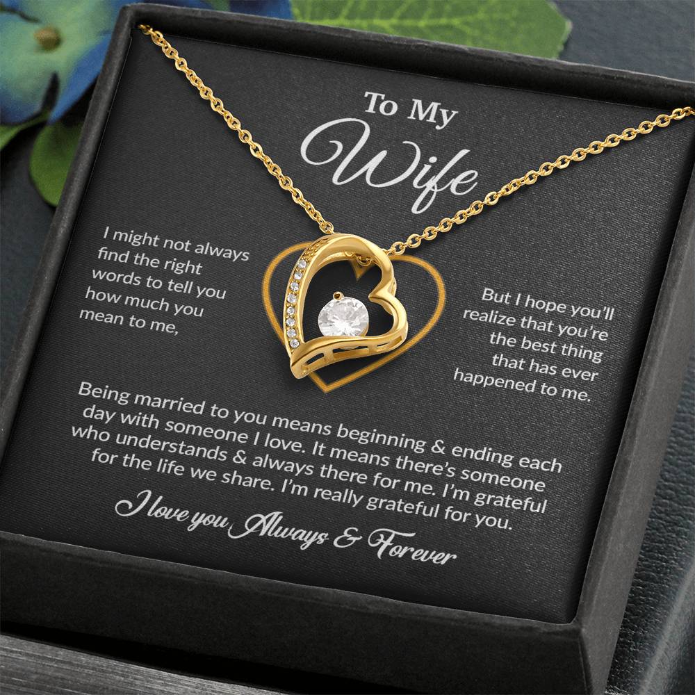 To My Wife Necklace, Gift For Wife, Anniversary Gift For Wife, Necklace For Wife 15_6_Black
