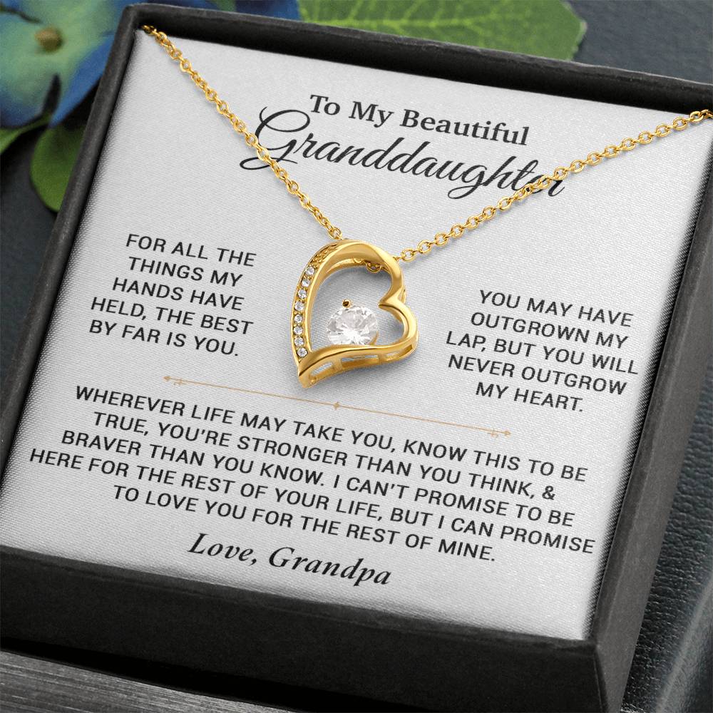 To My Granddaughter Necklace, Birthday Gift For Granddaughter, Birthday Gifts 8_6_White