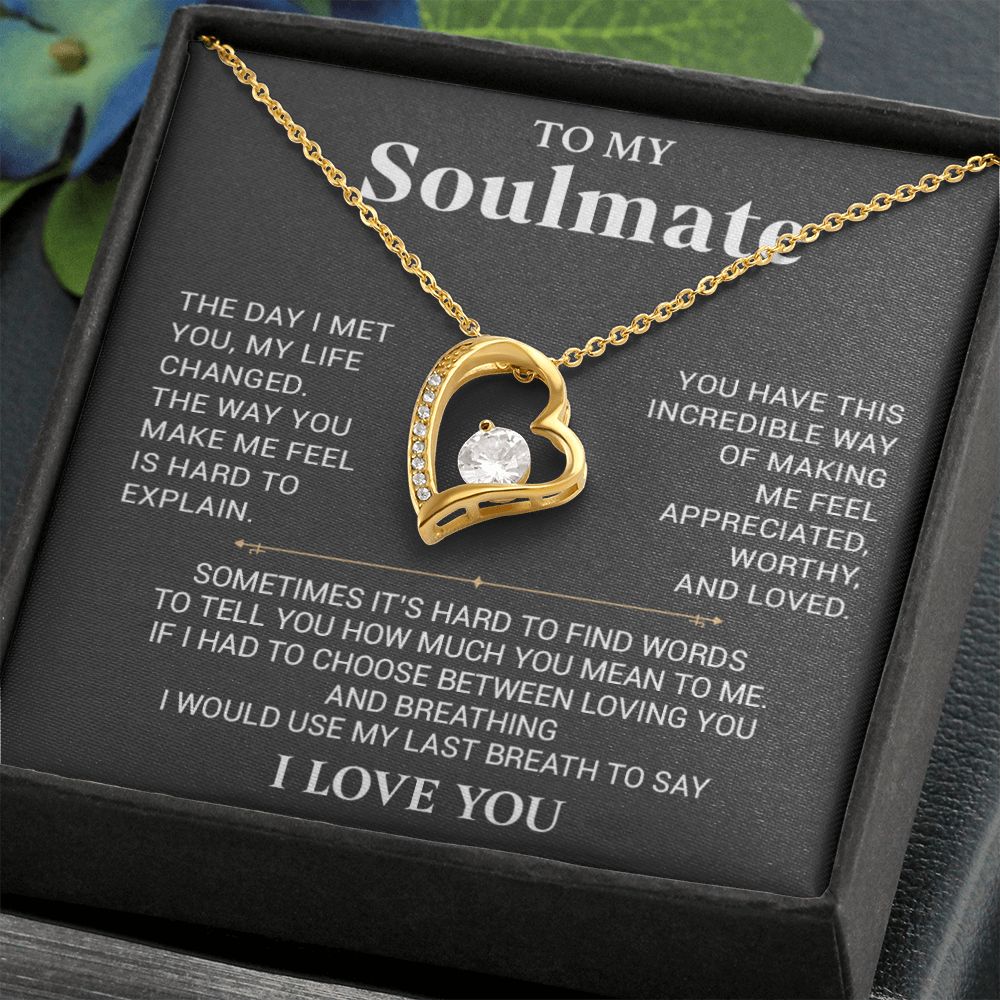 To My Soulmate Necklace, Anniversary Gift, Birthday Gift For Wife From Husband