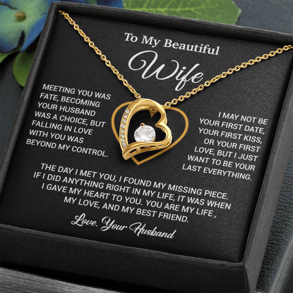 To My Wife Necklace, Gift For Wife, Anniversary Gift For Wife, Necklace For Wife 3_2_Black