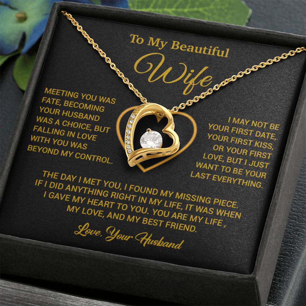 To My Wife Necklace, Gift For Wife, Anniversary Gift For Wife, Necklace For Wife 3_2_Gold