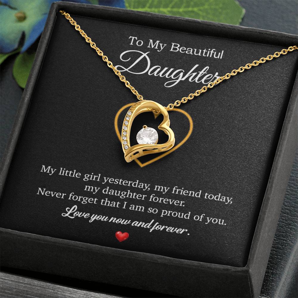 To My Daughter Necklace, Gift For Daughter From Dad, Daughter Father Necklace 10_7_Black