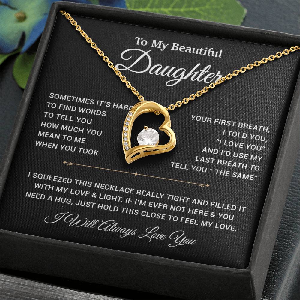 To My Daughter Necklace, Gift for Daughter from Dad, Father Daughter Necklace 22_11_Black