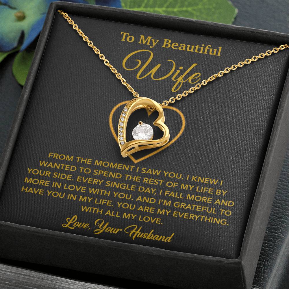 To My Wife Necklace, Gift For Wife, Anniversary Gift For Wife, Necklace For Wife 27_5_Gold