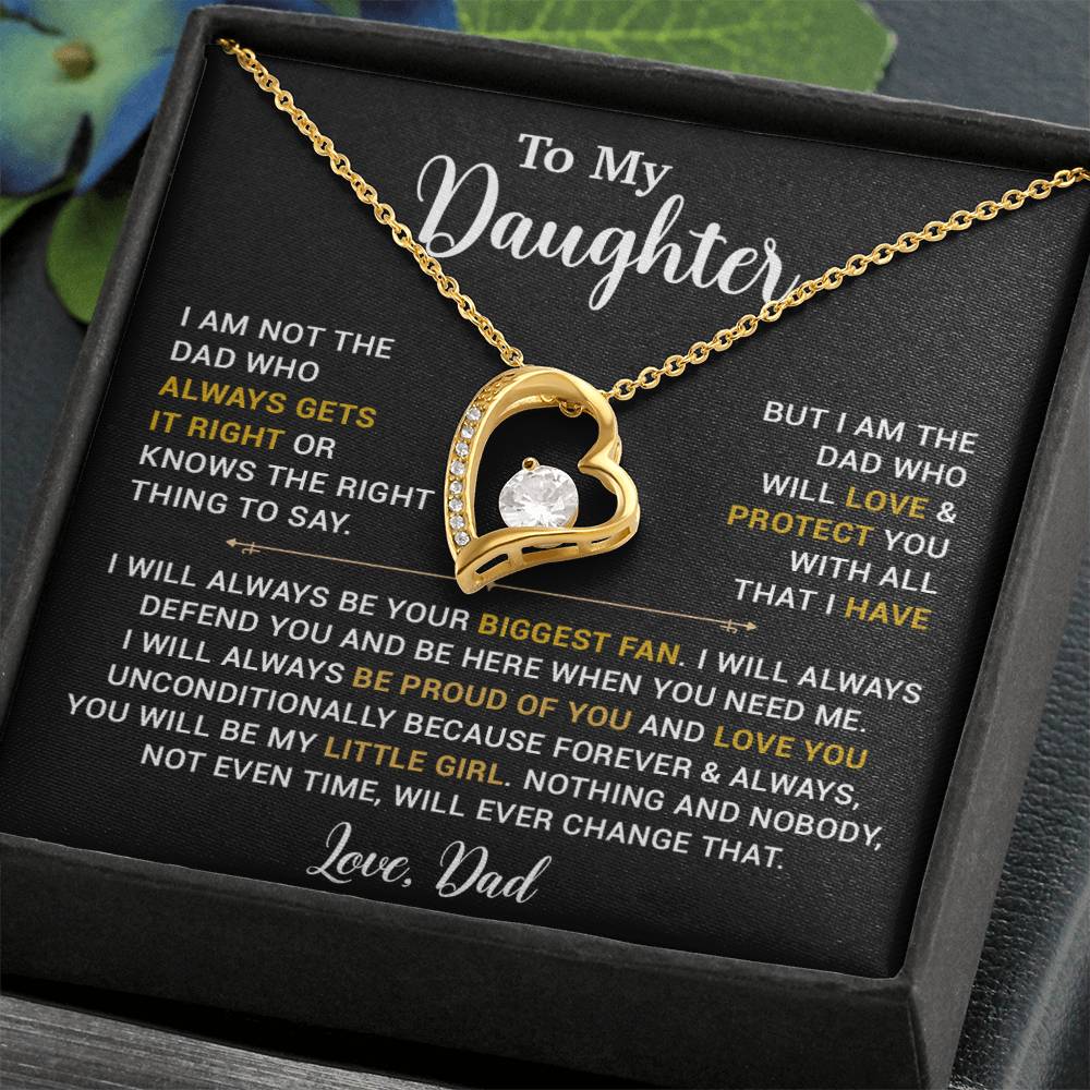 To My Daughter Necklace, Gift for Daughter from Dad, Father Daughter Necklace 13_4_Gold
