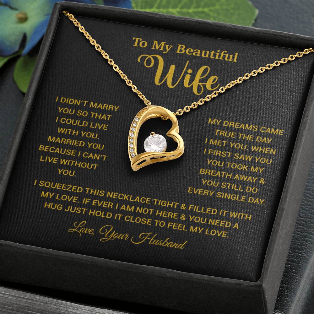 To My Wife Necklace, Wife Gift From Husband, Wife Husband Necklace, Christmas Gift 26_10_Gold