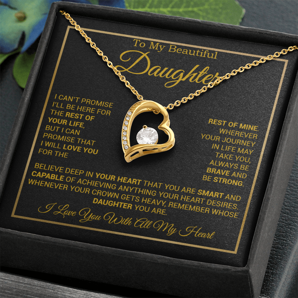To My Daughter Necklace, Gift for Daughter from Dad And Mom Daughter_Gold