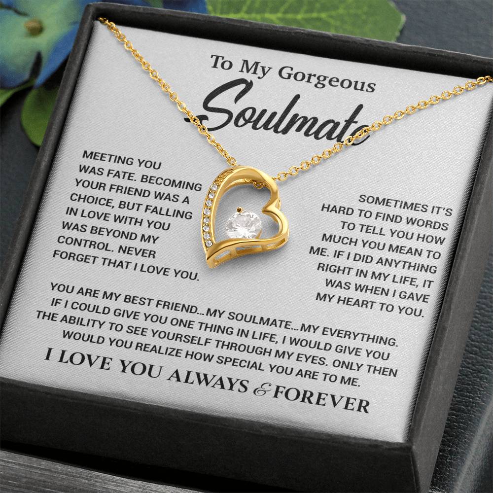 To My Gorgeous Soulmate Necklace, Soulmate Gift, Gift For Girlfriend, Christmas Gift 23_10_White
