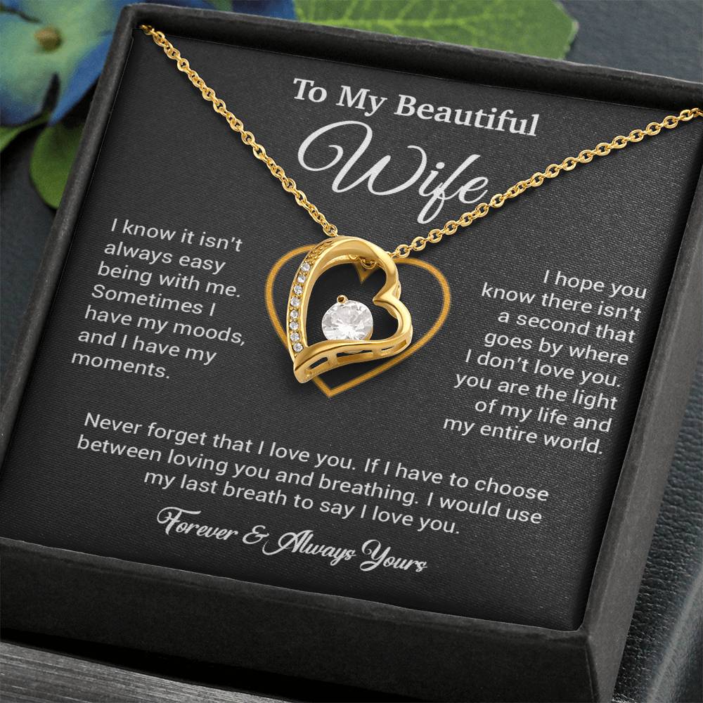 To My Wife Necklace, Gift For Wife, Anniversary Gift For Wife, Necklace For Wife 25_5_Black
