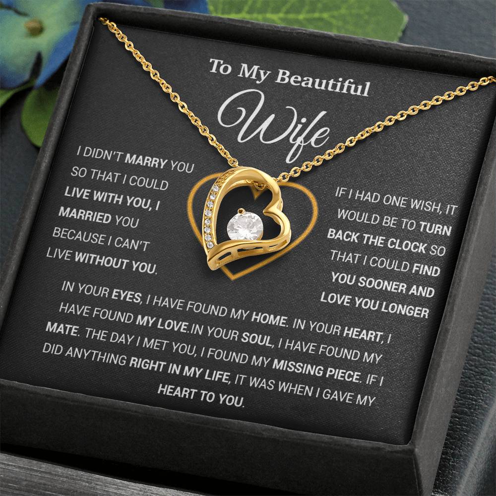 To My Wife Necklace, Gift For Wife, Anniversary Gift For Wife, Necklace For Wife 6_1_Black