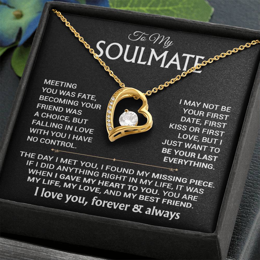 To My Soulmate Necklace, Soulmate Gift, Gift For Girlfriend, Valentines Gift 6_12_Black