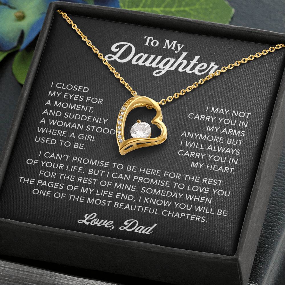 To My Daughter Necklace, Gift for Daughter from Dad, Father Daughter Necklace 28_3_Black
