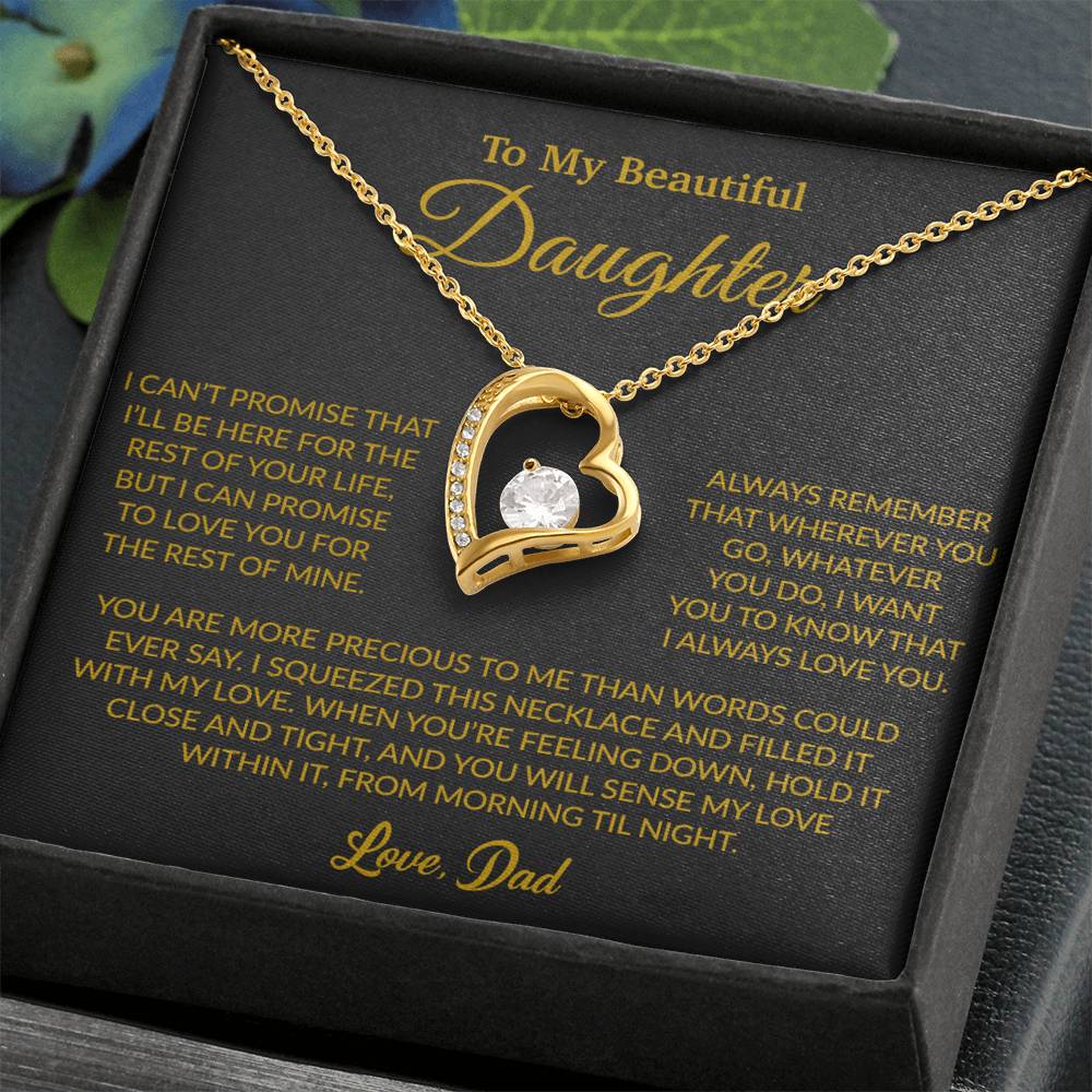 To My Daughter Necklace, Gift for Daughter from Dad, Father Daughter Necklace 8_6_Gold