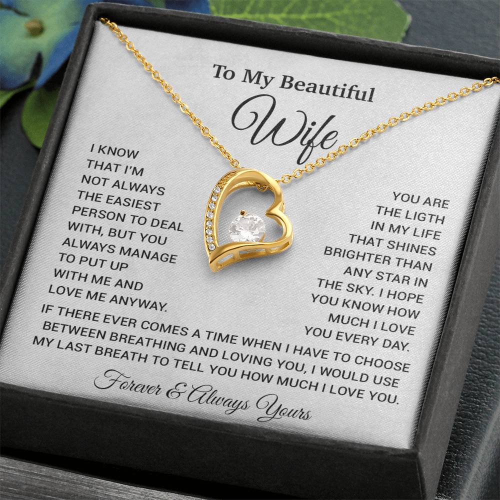 To My Wife Necklace, Christmas Gifts For Wife, Anniversary Cute Gift For Wife_6_9_White